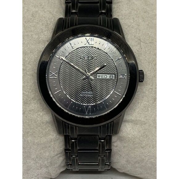 Relic ZR12053 Men's Black Stainless Steel Analog Dial Quartz Wrist Watch Ee210 - Picture 1 of 11